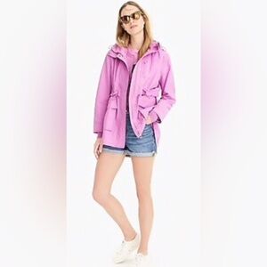 J.Crew Perfect Water Resistant Raincoat Jacket In Purple Peony Pink Size XS